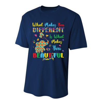 Elephant Autism Awareness Autistic For Mom Dads Wo Performance Sprint T-Shirt