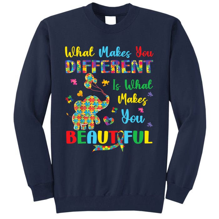 Elephant Autism Awareness Autistic For Mom Dads Wo Tall Sweatshirt