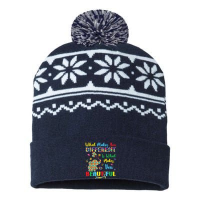 Elephant Autism Awareness Autistic For Mom Dads Wo USA-Made Snowflake Beanie