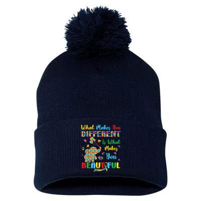 Elephant Autism Awareness Autistic For Mom Dads Wo Pom Pom 12in Knit Beanie