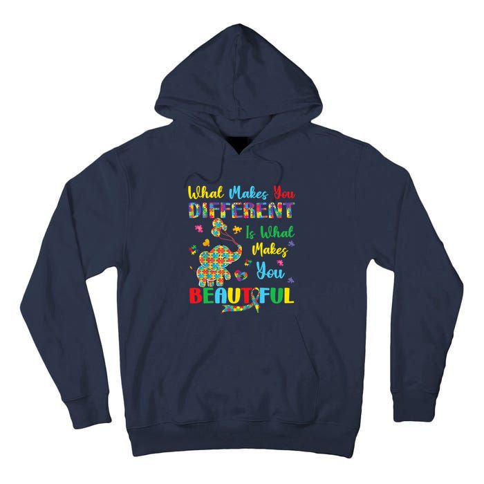 Elephant Autism Awareness Autistic For Mom Dads Wo Tall Hoodie