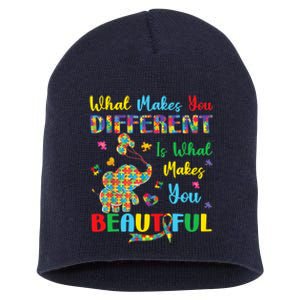 Elephant Autism Awareness Autistic For Mom Dads Wo Short Acrylic Beanie