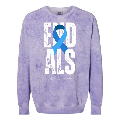 End Als Awareness Month Ribbon Colorblast Crewneck Sweatshirt