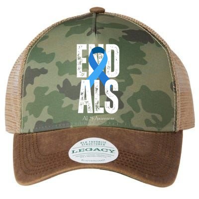 End Als Awareness Month Ribbon Legacy Tie Dye Trucker Hat