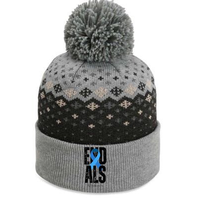 End Als Awareness Month Ribbon The Baniff Cuffed Pom Beanie