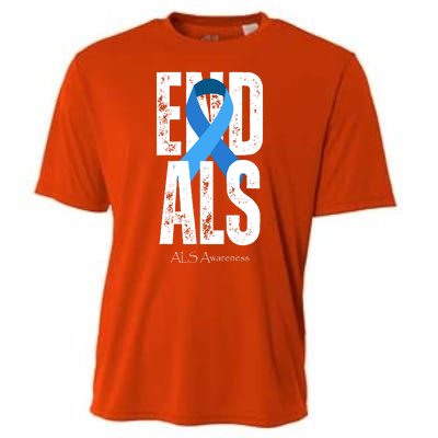 End Als Awareness Month Ribbon Cooling Performance Crew T-Shirt