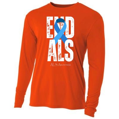 End Als Awareness Month Ribbon Cooling Performance Long Sleeve Crew