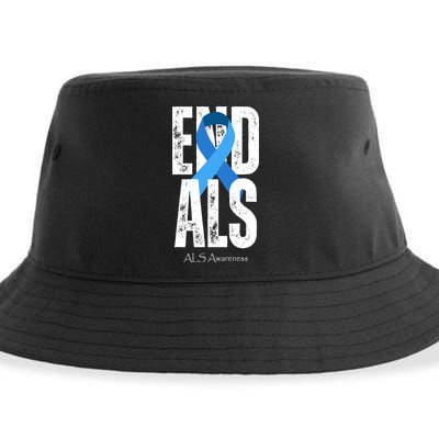 End Als Awareness Month Ribbon Sustainable Bucket Hat