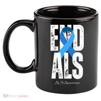 End Als Awareness Month Ribbon 11oz C Handle Ceramic Mug