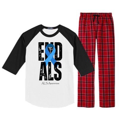 End Als Awareness Month Ribbon Raglan Sleeve Pajama Set