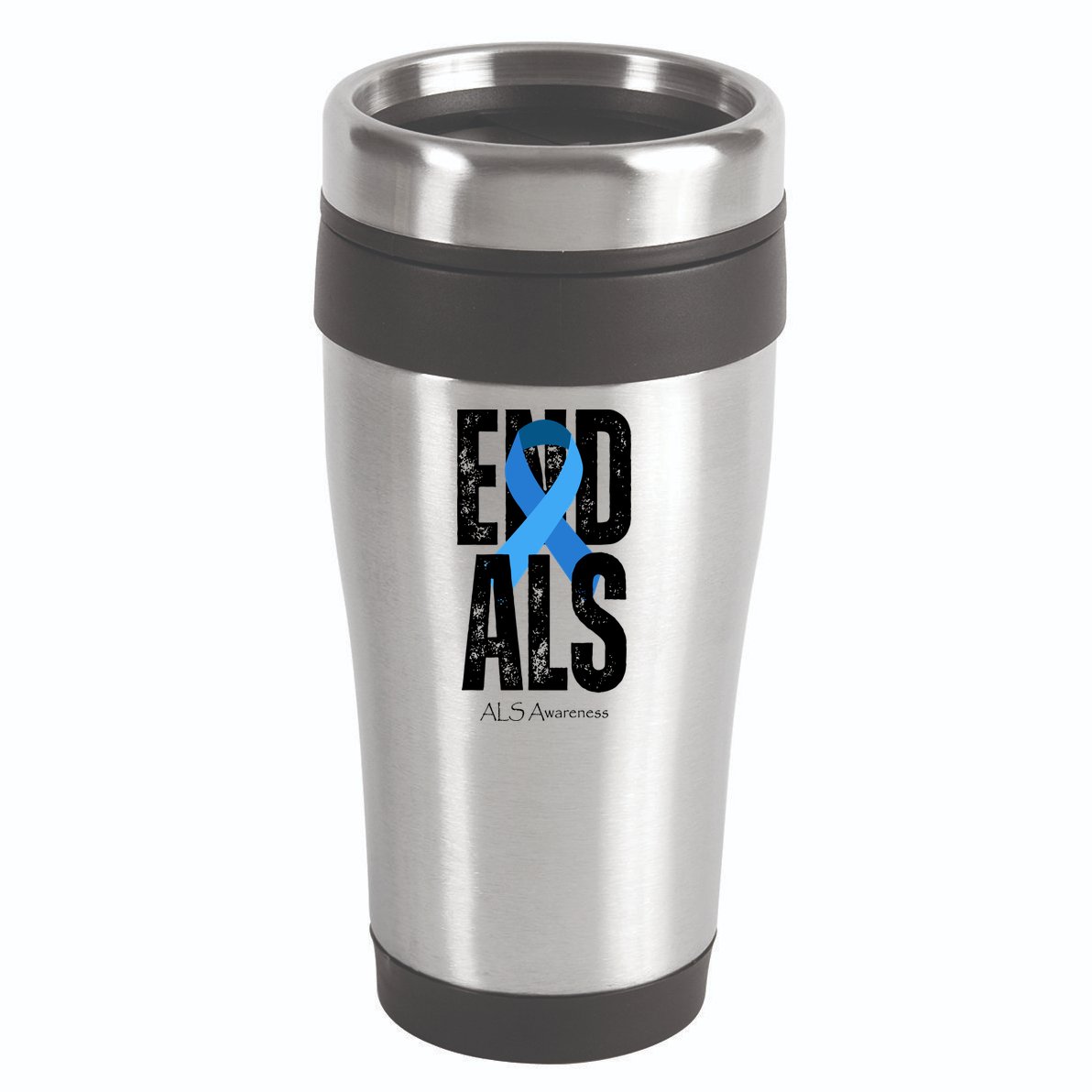 End Als Awareness Month Ribbon 16oz Travel Tumbler