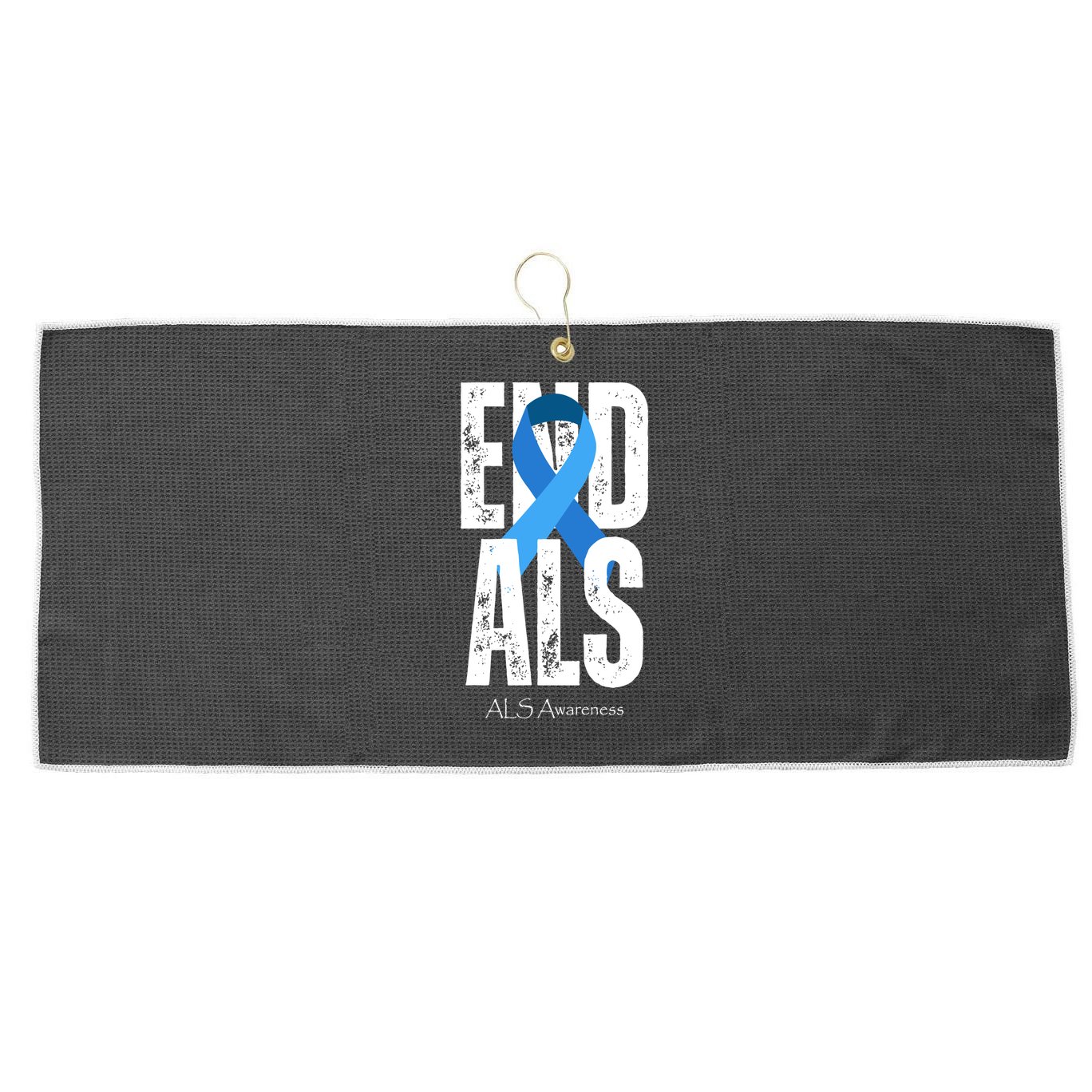 End Als Awareness Month Ribbon Large Microfiber Waffle Golf Towel