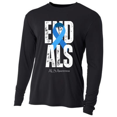 End Als Awareness Month Ribbon Cooling Performance Long Sleeve Crew