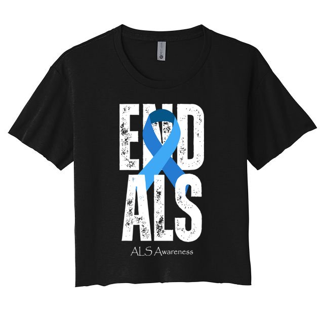End Als Awareness Month Ribbon Women's Crop Top Tee