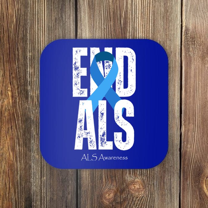 End Als Awareness Month Ribbon Coaster