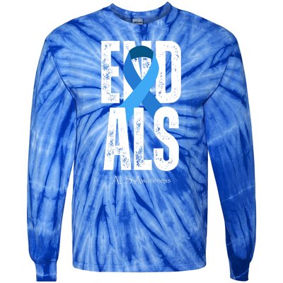 End Als Awareness Month Ribbon Tie-Dye Long Sleeve Shirt