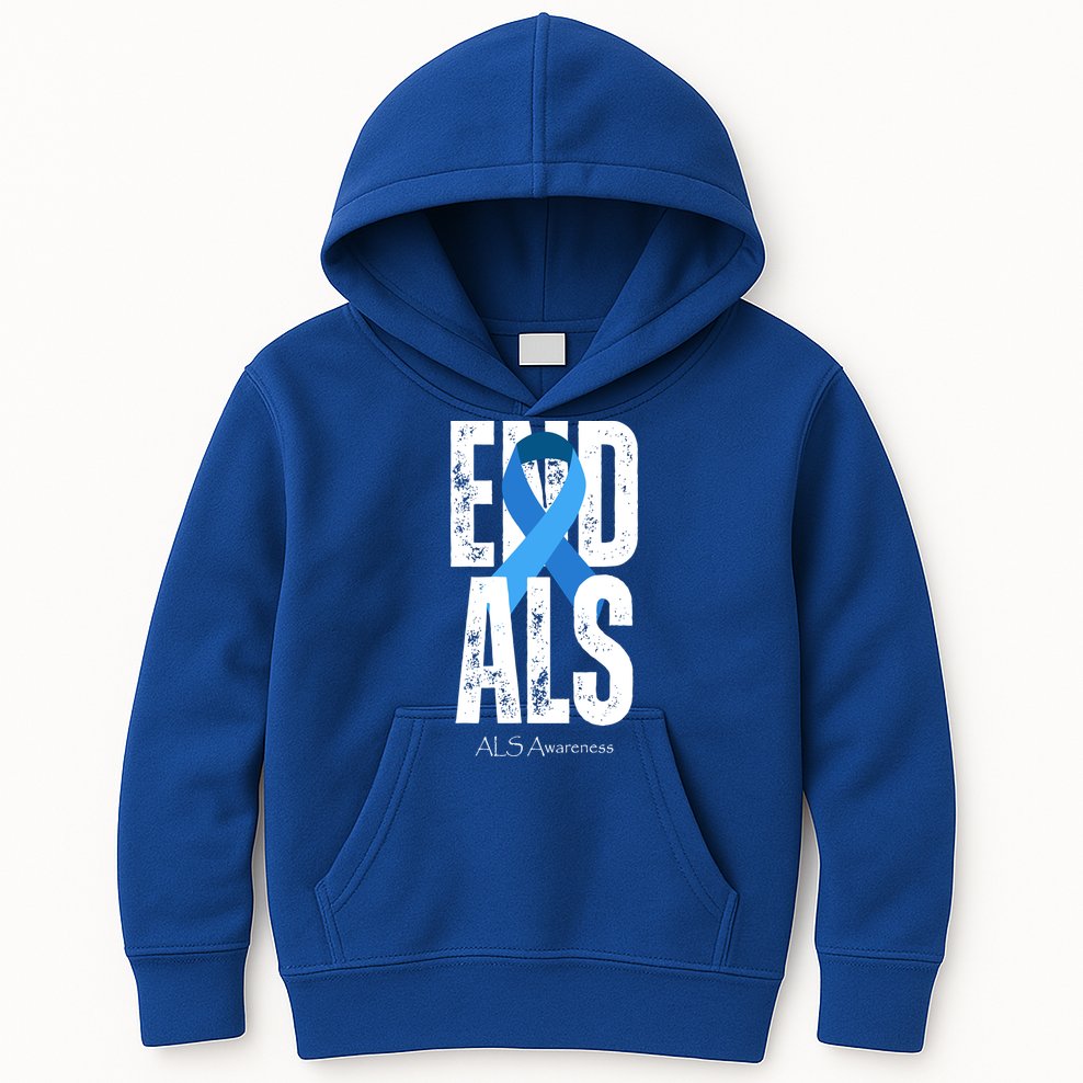 End Als Awareness Month Ribbon Kids Hoodie