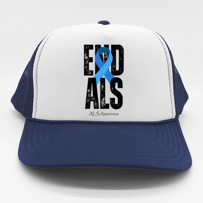 End Als Awareness Month Ribbon Trucker Hat