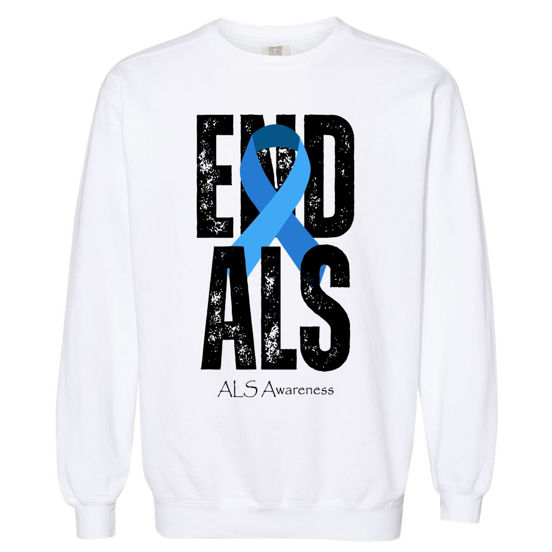 End Als Awareness Month Ribbon Garment-Dyed Sweatshirt