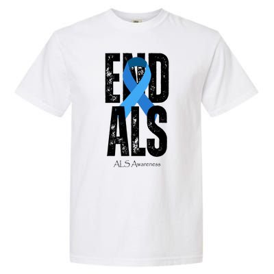 End Als Awareness Month Ribbon Garment-Dyed Heavyweight T-Shirt