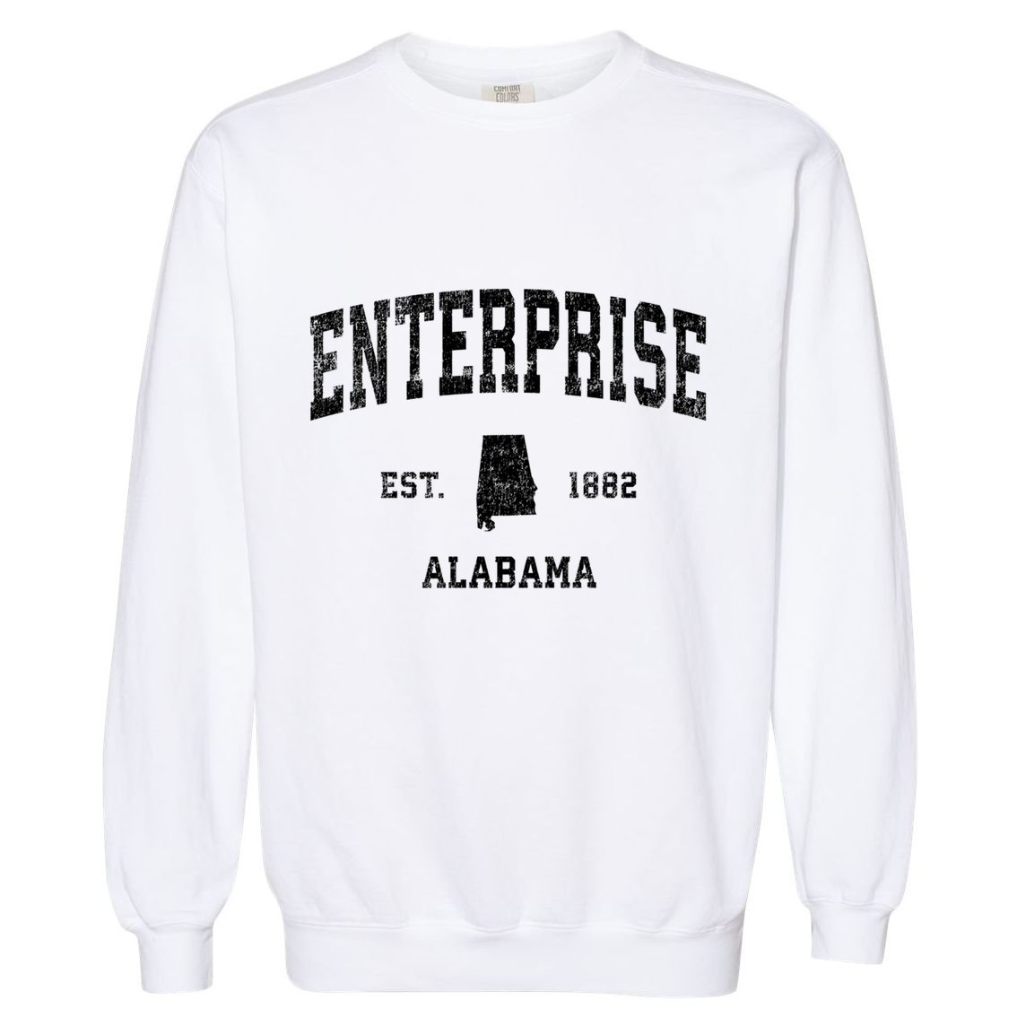 Enterprise Alabama Al Vintage Established Sports Design Garment-Dyed Sweatshirt
