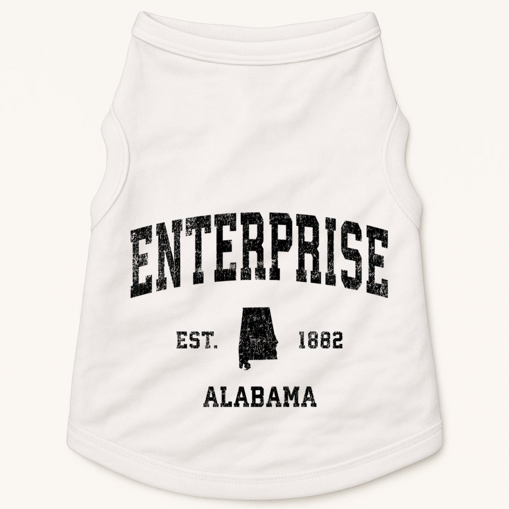 Enterprise Alabama Al Vintage Established Sports Design Doggie Tank