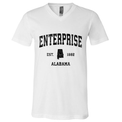 Enterprise Alabama Al Vintage Established Sports Design V-Neck T-Shirt