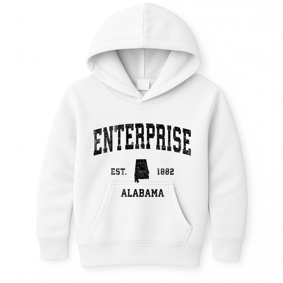 Enterprise Alabama Al Vintage Established Sports Design Kids Hoodie