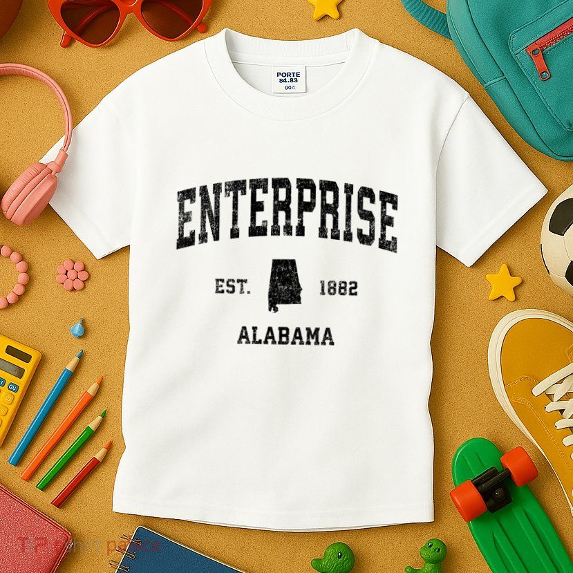 Enterprise Alabama Al Vintage Established Sports Design Kids T-Shirt