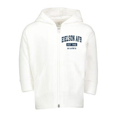 Eielson Afb Alaska Ak Vintage Sports Established Toddler Zip Fleece Hoodie