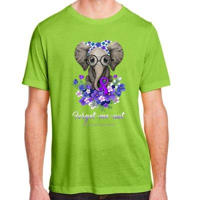 Elephant AlzheimerS Awareness Purple Ribbon Adult ChromaSoft Performance T-Shirt