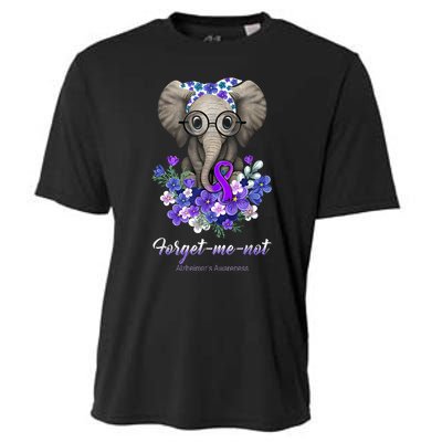 Elephant AlzheimerS Awareness Purple Ribbon Cooling Performance Crew T-Shirt