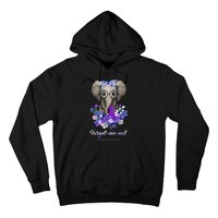 Elephant AlzheimerS Awareness Purple Ribbon Hoodie