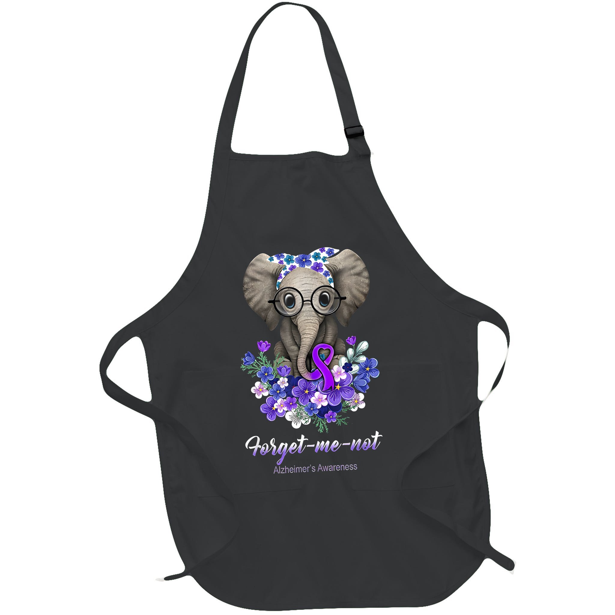 Elephant AlzheimerS Awareness Purple Ribbon Apron