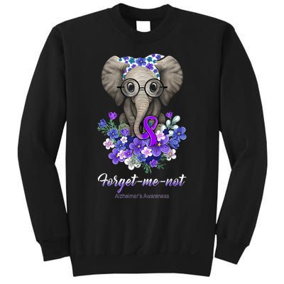 Elephant AlzheimerS Awareness Purple Ribbon Sweatshirt