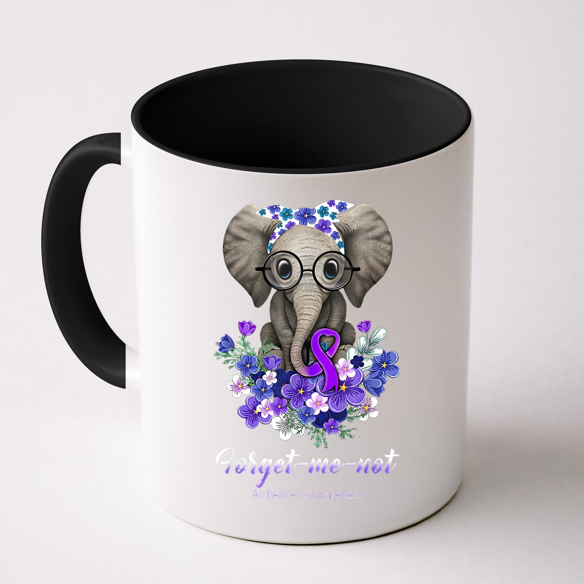 Elephant AlzheimerS Awareness Purple Ribbon Mug
