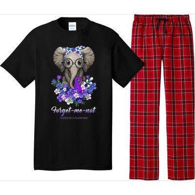 Elephant AlzheimerS Awareness Purple Ribbon Pajama Set