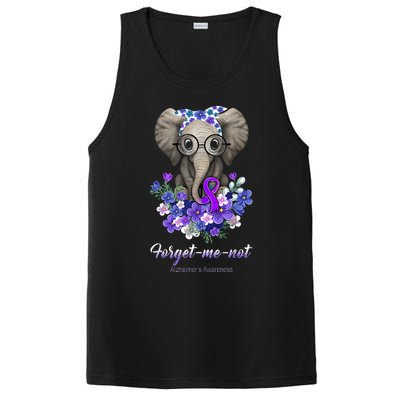 Elephant AlzheimerS Awareness Purple Ribbon PosiCharge Competitor Tank