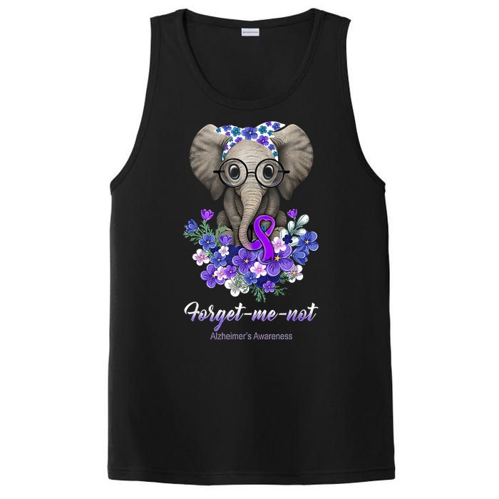 Elephant AlzheimerS Awareness Purple Ribbon PosiCharge Competitor Tank