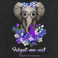 Elephant AlzheimerS Awareness Purple Ribbon Golf Towel