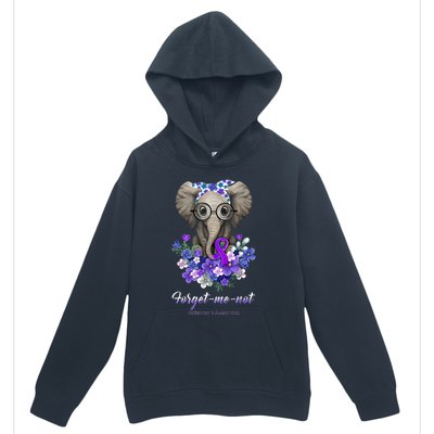 Elephant AlzheimerS Awareness Purple Ribbon Urban Pullover Hoodie