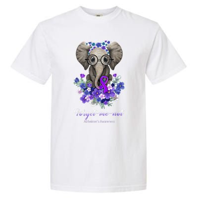 Elephant AlzheimerS Awareness Purple Ribbon Garment-Dyed Heavyweight T-Shirt