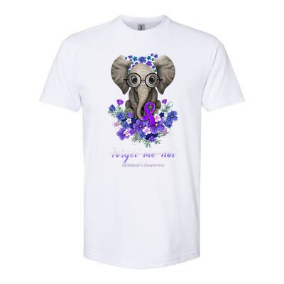 Elephant AlzheimerS Awareness Purple Ribbon Softstyle CVC T-Shirt