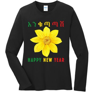 Enkutatash Adey Abeba Happy New Year Ethiopian Eritrean Ladies Long Sleeve Shirt