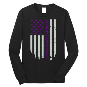 Epilepsy Awareness American Flag Epilepsy Gift Long Sleeve Shirt