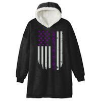 Epilepsy Awareness American Flag Epilepsy Gift Hooded Wearable Blanket