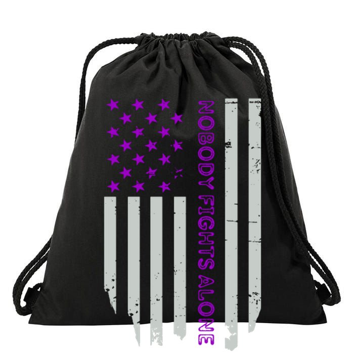 Epilepsy Awareness American Flag Epilepsy Gift Drawstring Bag