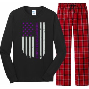 Epilepsy Awareness American Flag Epilepsy Gift Long Sleeve Pajama Set