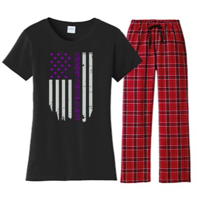 Epilepsy Awareness American Flag Epilepsy Gift Women's Flannel Pajama Set