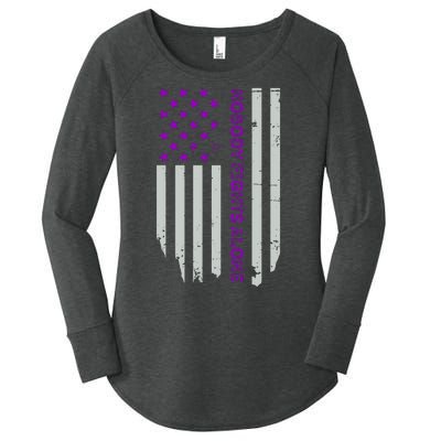 Epilepsy Awareness American Flag Epilepsy Gift Women's Perfect Tri Tunic Long Sleeve Shirt